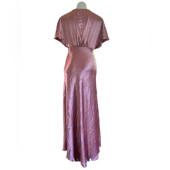 Free People‎ Beatrice Satin Maxi Dress Pink/rose size 8 NWT - Picture 7 of 16